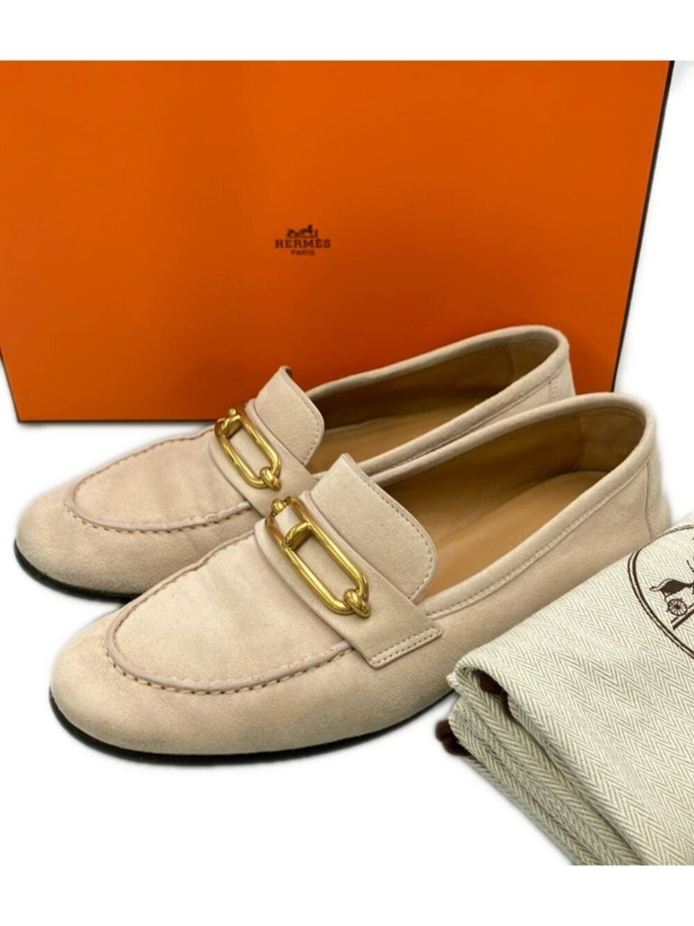 Hermes Loafers Beige